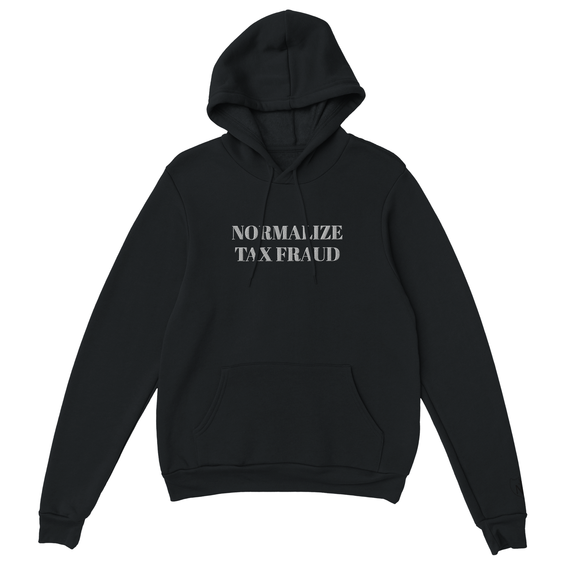 normalize-tax-fraud-hoodie-black